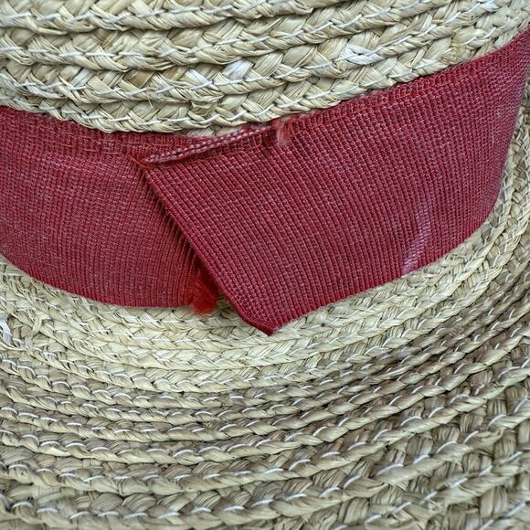 Filippo Catarzi Vintage 100% Raphia Straw Floppy Sun Hat Made in Italy Beach - Picture 10 of 14